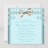 Teal Diamonds Turquoise Quinceanera Kaart (Achterkant)