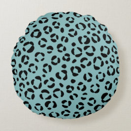 Teal Dierprint Rond Kussen