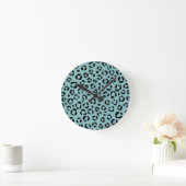 Teal Dierprint Ronde Klok (Huis)