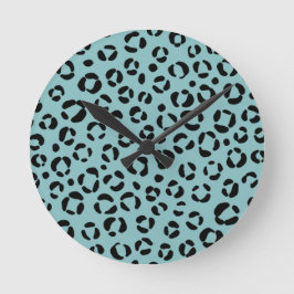 Teal Dierprint Ronde Klok