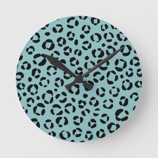 Teal Dierprint Ronde Klok (Voorkant)