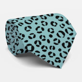 Teal Dierprint Stropdas (Opgerold)
