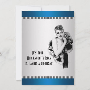 Teal Diva verjaardagsfeest uitnodiging