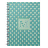 Teal Dots Pattern Monogram Notitieboek (Voorkant)