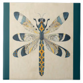 TEAL DRAGONFLY DECORATIVE TILE TEGELTJE (Voorkant)