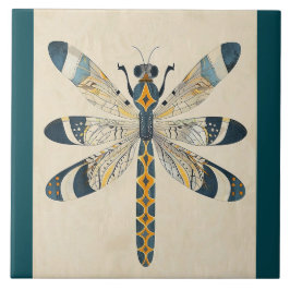 TEAL DRAGONFLY DECORATIVE TILE TEGELTJE
