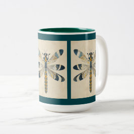 TEAL DRAGONFLY MUG TWEEKLEURIGE KOFFIEMOK