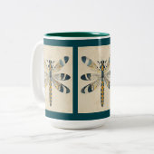 TEAL DRAGONFLY MUG TWEEKLEURIGE KOFFIEMOK (Voorkant links)