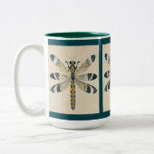 TEAL DRAGONFLY MUG TWEEKLEURIGE KOFFIEMOK (Links)