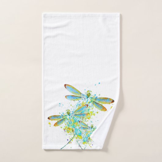 Teal Dragonfly splatter  Bad Handdoek (Handdoek)