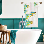 Teal Dragonfly splatter Bad Handdoek