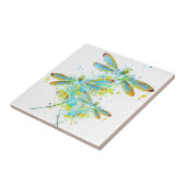 Teal Dragonfly splatter Tegeltje (Zijkant)