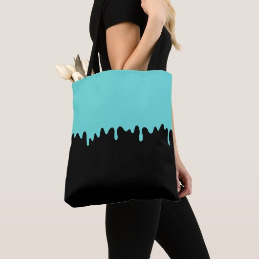 Teal Dripping Slime Tote Bag (Dichtbij)