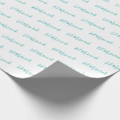 Teal Eid Mubarak Script Moslim Cadeaupapier (Hoek)