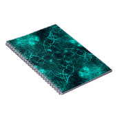 Teal Elektrische Energie Web Fractale Kunst Notitieboek (Rechterzijde)