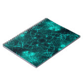 Teal Elektrische Energie Web Fractale Kunst Notitieboek (Linkerzijde)