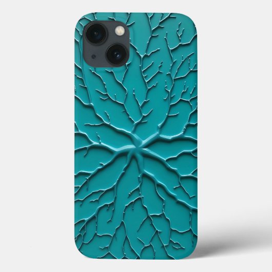 Teal Embossed Organic Style iPhone Case (Achterkant)