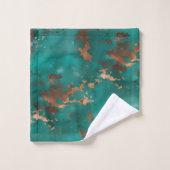 Teal en Brons Bad Handdoek (Wasdoekje)