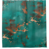 Teal en brons douchegordijn (Voorkant)