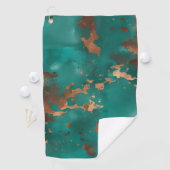 Teal en Brons Golfhanddoek (Insitu)