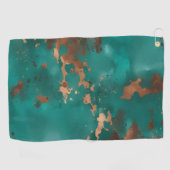 Teal en Brons Golfhanddoek (Horizontaal)