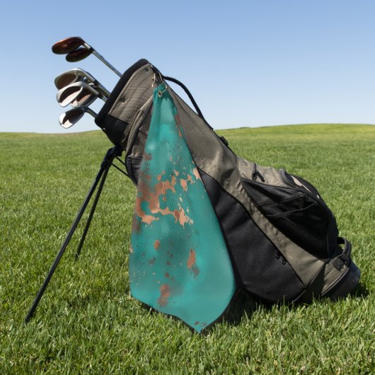 Teal en Brons Golfhanddoek (Groen)