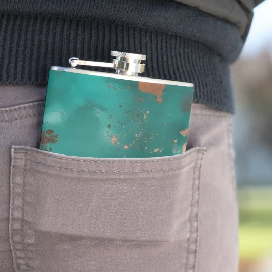 Teal en Brons Heupfles (Voorbeeld)
