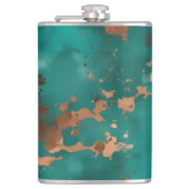 Teal en Brons Heupfles (Voorkant)