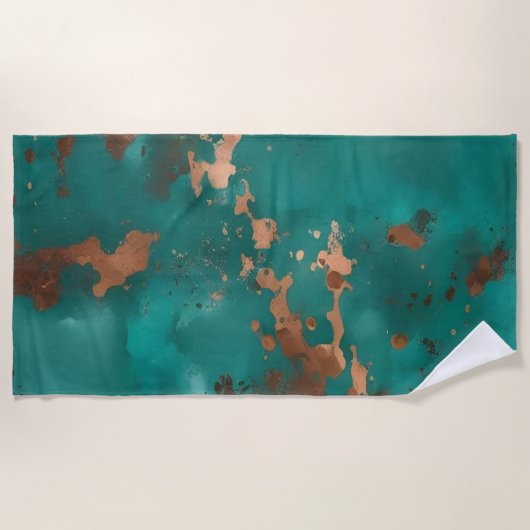 Teal en Brons Strandlaken (Voorkant)