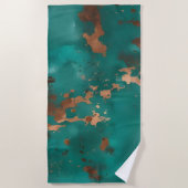 Teal en Brons Strandlaken (Voorkant)