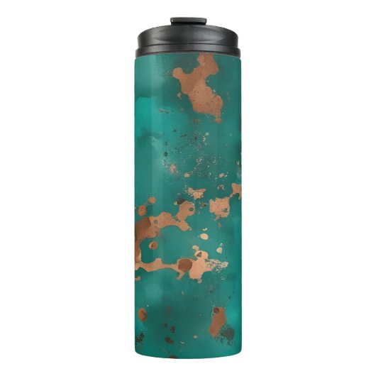 Teal en Brons Thermosbeker (Voorkant)