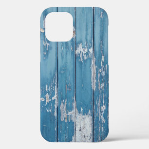 Teal en bruin houten bord iPhone 12 hoesje