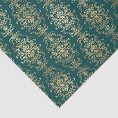 Teal en goud folie antiek tissuepapier (Detail)