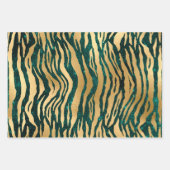 Teal en goud glamour inpakpapier vel (Voorkant 2)