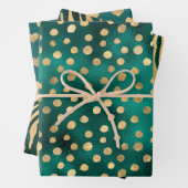 Teal en goud glamour inpakpapier vel (In situ)
