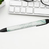 Teal En Goud Glitter Agate Geode Zakelijk Zwarte Inkt Pen