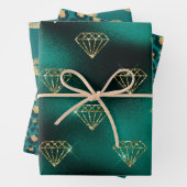 Teal en Goud Inpakpapier Vel (In situ)