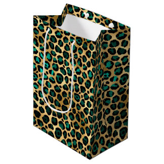 Teal en Goud Luipaard Serie Design 14 Medium Cadeauzakje
