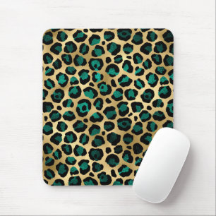 Teal en Goud Luipaard Serie Design 14 Muismat