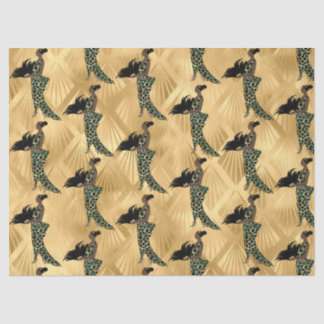Teal en Goud Luipaard Serie Design 18 Tissuepapier