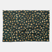 Teal en Goud Luipaard Serie Design 1 Theedoek (Horizontaal)