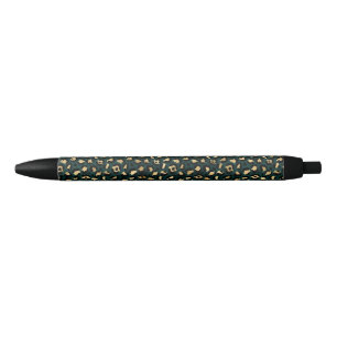 Teal en Goud Luipaard Serie Design 1  Zwarte Inkt Pen