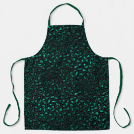 Teal en Goud Luipaard Serie Design 4  Schort