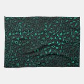 Teal en Goud Luipaard Serie Design 4  Theedoek (Horizontaal)