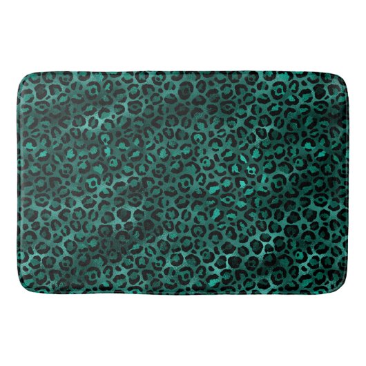 Teal en Goud Luipaard Serie Design 5 Badmat (Voorkant)