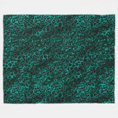 Teal en Goud Luipaard Serie Design 5 Fleece Deken (Voorkant (Horizontaal))