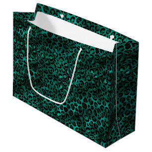 Teal en Goud Luipaard Serie Design 5 Groot Cadeauzakje