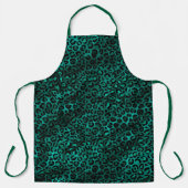 Teal en Goud Luipaard Serie Design 5 Schort (Voorkant)