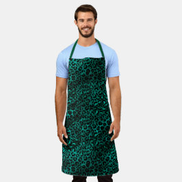 Teal en Goud Luipaard Serie Design 5  Schort