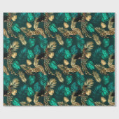 Teal en Goud Luipaard Serie Design 7 Cadeaupapier (Vlak)